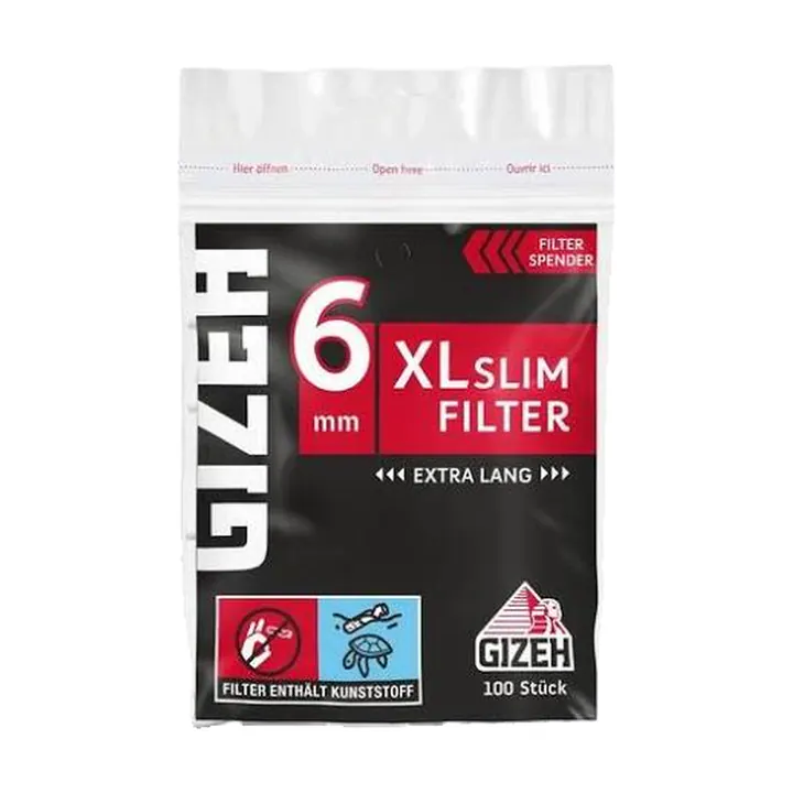 Gizeh Black XL Slim Filter 6mm 100er Beutel